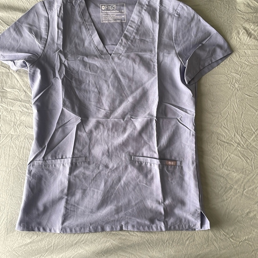 Figs scrub top xs casma space blue
